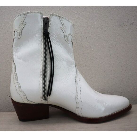 Free People OB888602 WMN 36.5 US 6.5 White Patent New Frontier Western Boots - Picture 6 of 14